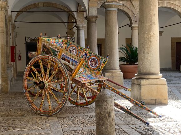 17th century Italian rickshaw inside Palermo’s Palazzo Normanni 