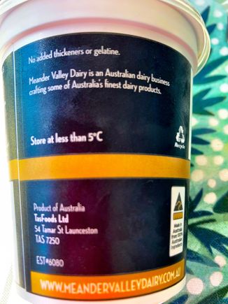 And contains nothing but Australia  cows’ milk cream.  No thickeners.