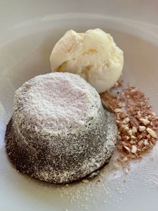Time for some desert photos!!!! Chocolate Volcano and vanilla ice cream. Can’t believe I had room. 