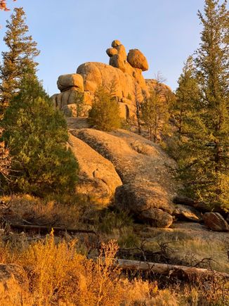 Sunrise makes for a great light on these otherwise dull rocks.
