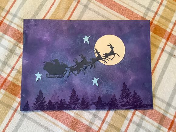 This involved playing with ink to make the sky.