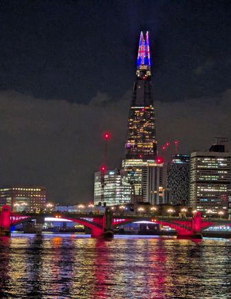 The Shard lit up for VE Day