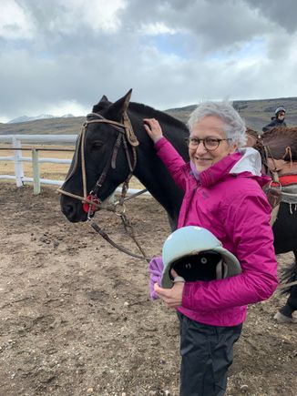 Joyce had never been on a horse. She enjoyed it, too.