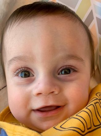 Almost 6 months! Nick and Brittany have decided that Nick will play full-time Mr. Mom. He seems to be relishing and enjoying the role.