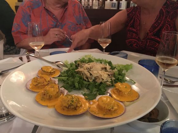 Scallops in saffron sauce.  Some of the best I have ever had