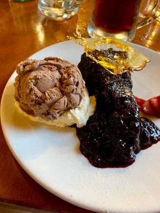 Chocolate something or other. They sure know how to make desserts here. Diet starts when I get home.