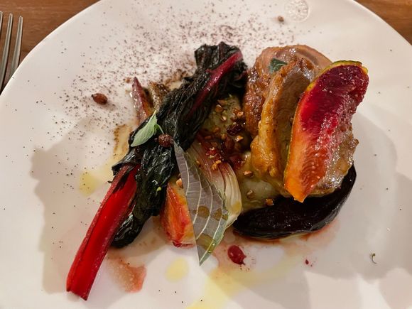 Chocolate and rhubarb