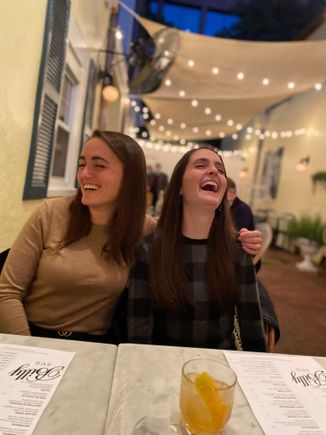 We ate in this cute little alley. 