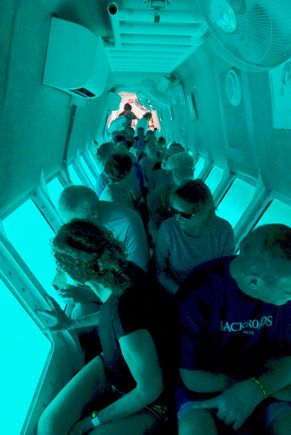 The semi-submersible boat for our first look at part of this massive Great Barrier Reef 