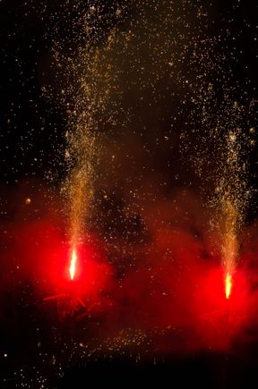 It was as exciting as any stage production or concert anywhere. I thought to myself, "WELL-DONE BARCELONA!" It was then necessary to search for gaps in the crowd in order to squeeze onto the actual street location of the coming Correfoc procession. No easy task.