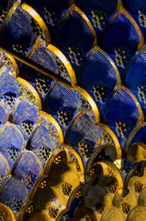 The eccentric building is known colorfully-tiled Moorish tiles.