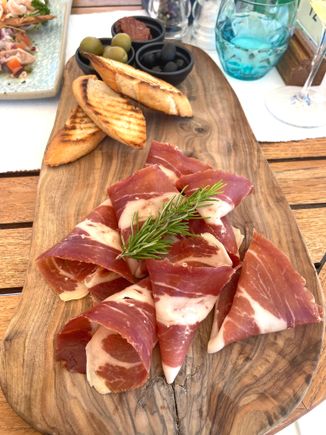 Charcuterie plate at Panorama restaurant on Mt. Srd.

