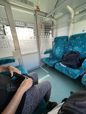 How private "cabin" looking out toward the aisle