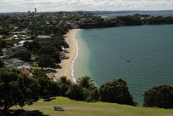 Lots of beaches, and the swimmers and sun bathers were out. 