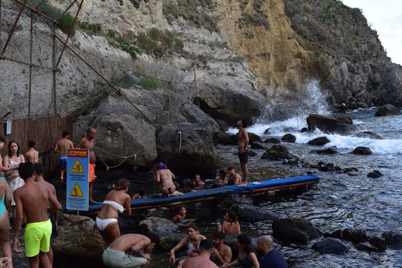 Bathers in the hot waters