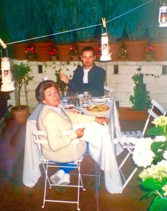 On the terrazza of our apartment in Bologna. 