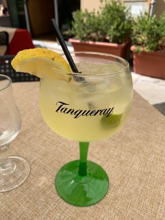 A Sicilian Spritz, made with limoncello instead of aperol.  Super refreshing on a hot and humid afternoon in Palermo.