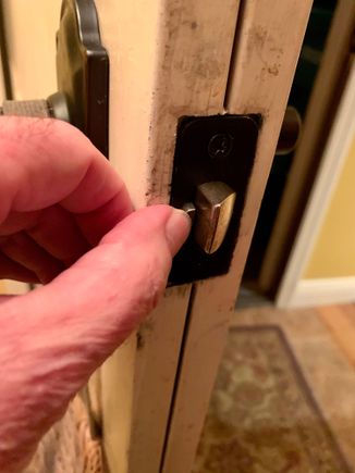 The pin can be pushed in, but not the latch