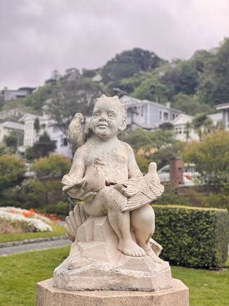 Statue in the rose garden