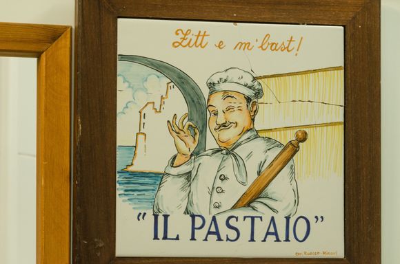 Rounding out this foodic section: the above pasta-maker (Marco della Pietra & wife). One orders some of his dishes a day in advance.
Also: Mini-market 'Dieci Piu', run by the friendly Saveria family. Their sandwiches were among the best.
Also recommended: 'Macelleria Trophimena', and 'Macelleria de Lieto, two deli/butcheries' with much to offer. The gals at 'Punto Pane' specialize in great sandwiches. A VG restaurant literally outside our building entry: A' Ricetta. 
*next: an extended daytrip 