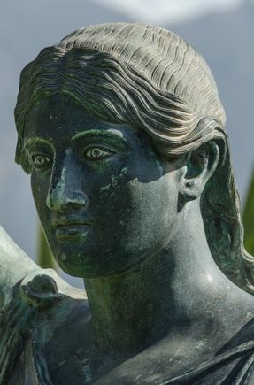 The statuary in the hotel/restaurant's lawn includes stone (Leda with her swan) plus bronze. Here is Flora, the goddess of flowers and also spring.
Signs remind visitors that all orchids found onsite, wild or otherwise, are protected by law and that picking any is forbidden.