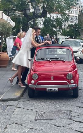 A wedding on The Amalfi Coast. We saw several weddings. 