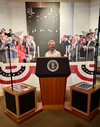 Trying to look Presidential