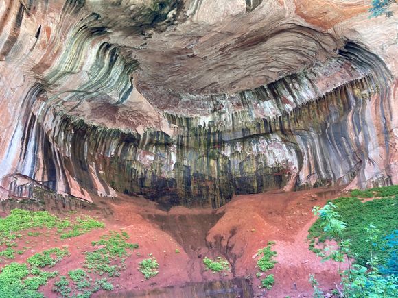 At the end of the hike — double arch alcove