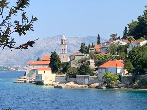 The beautiful old town of Korcula from my apartment at Villa Tea.  Korcula island.  