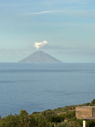 View of smoking Stromboli from your room's small terrace