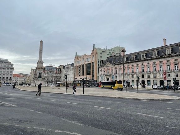 Rossio square on a Sunday morning--getting an early start to beat the crowds