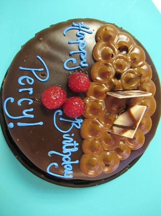 Double Chocolate ( which gruezi hates !! ).  The young lady that baked this cake  was a long time patient of mine  as were her parents..... when  they mentioned to her the cake was for me , she said, " Leave it to me , I know what he wants".