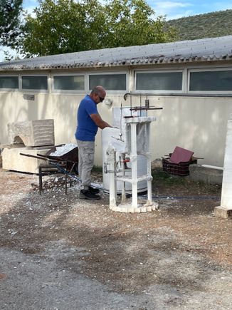 These artisans take precise measurements before making any cuts. Restoration is ongoing in the Sanctuary