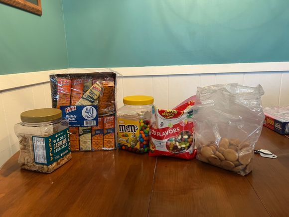 our leftover snacks from our road trip.