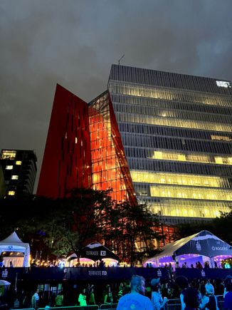 Downtown Montreal at the Jazz Festival.