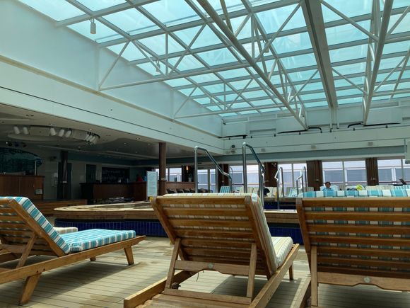 Currently reading at the indoor pool and will head to lunch in 45 minutes or so.