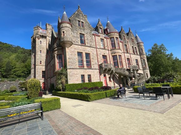 The grand staircase to the castle