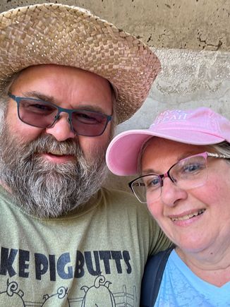 this is us after 4 hours of walking as we were ready to leave. Mrs Z said as we were leaving 'we're good for another 5 years now'.