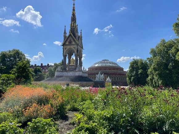 Looking over the Albert Memorial from the South Flower Walk