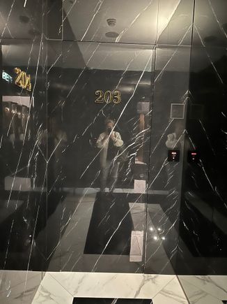 Front door--no doorknob..open with card