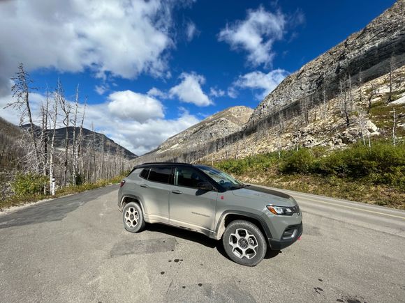 Along the Akamina Parkway.  Driving around looking for bears is dirty work.