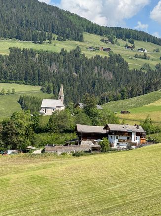 the Santa Maddalena Church is in the background 