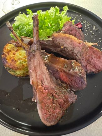 Our outstanding lamb chops! Perfectly cooked and perfectly seasoned!