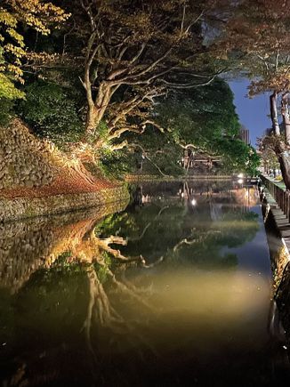 Sitting along the water below the castle 