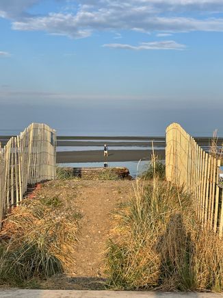 Could it be because I turn around from looking at those houses and I see a guy looking for...whatever out on the beach?
