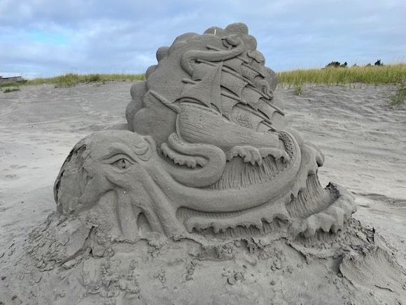 There was a Sand Castle Festival at the end of July and I think there are some sculptures still standing