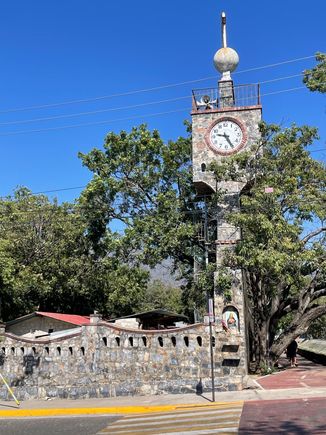 The old town clock connected to the church.  It's been 9:30 all day long every year for the last ten years. You know what they say about clocks, yep, it's right twice a day