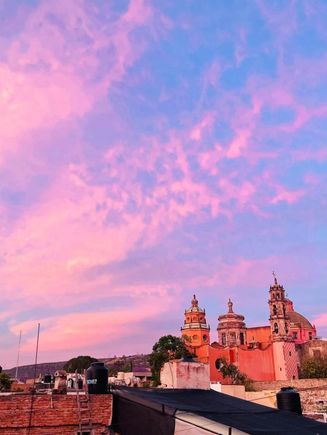 Sunset from our apartment patio. 