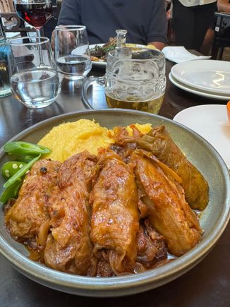 My stuffed cabbage rolls with sauerkraut and polenta