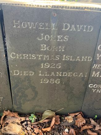 Slate headstone - I wonder how/why he was born on Christmas Island?